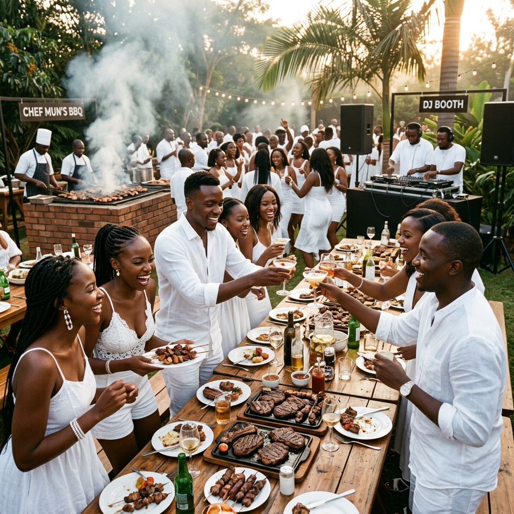 Crowd dining background